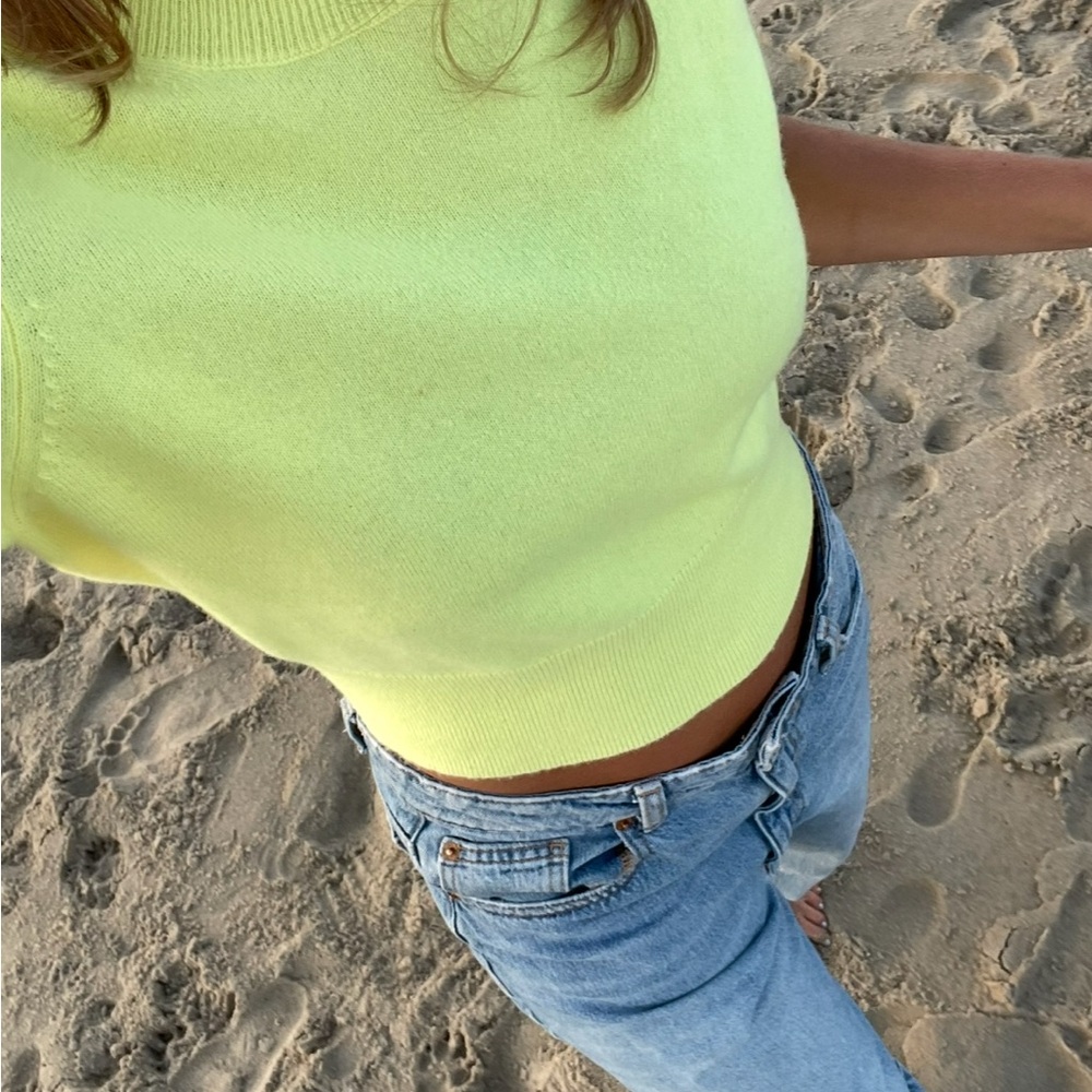JCrew yellow cashmere tshirt sweater